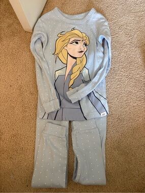 GAP Kids Light Blue Elsa Polka Dot Pajama Set